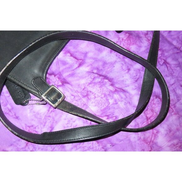 Coach 90's Legacy 9131 Black Saddle Leather Crossbody Hippie Messenger Flap Bag - Picture 7 of 10